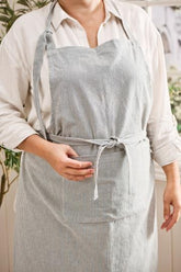 Streepschort naturel/jeansdonkerblauw IB Laursen